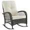 Manhattan Comfort Furttuo Steel Rattan Outdoor Rocking Chair with Cushions in Cream OD-CV017-CR - alternate 1